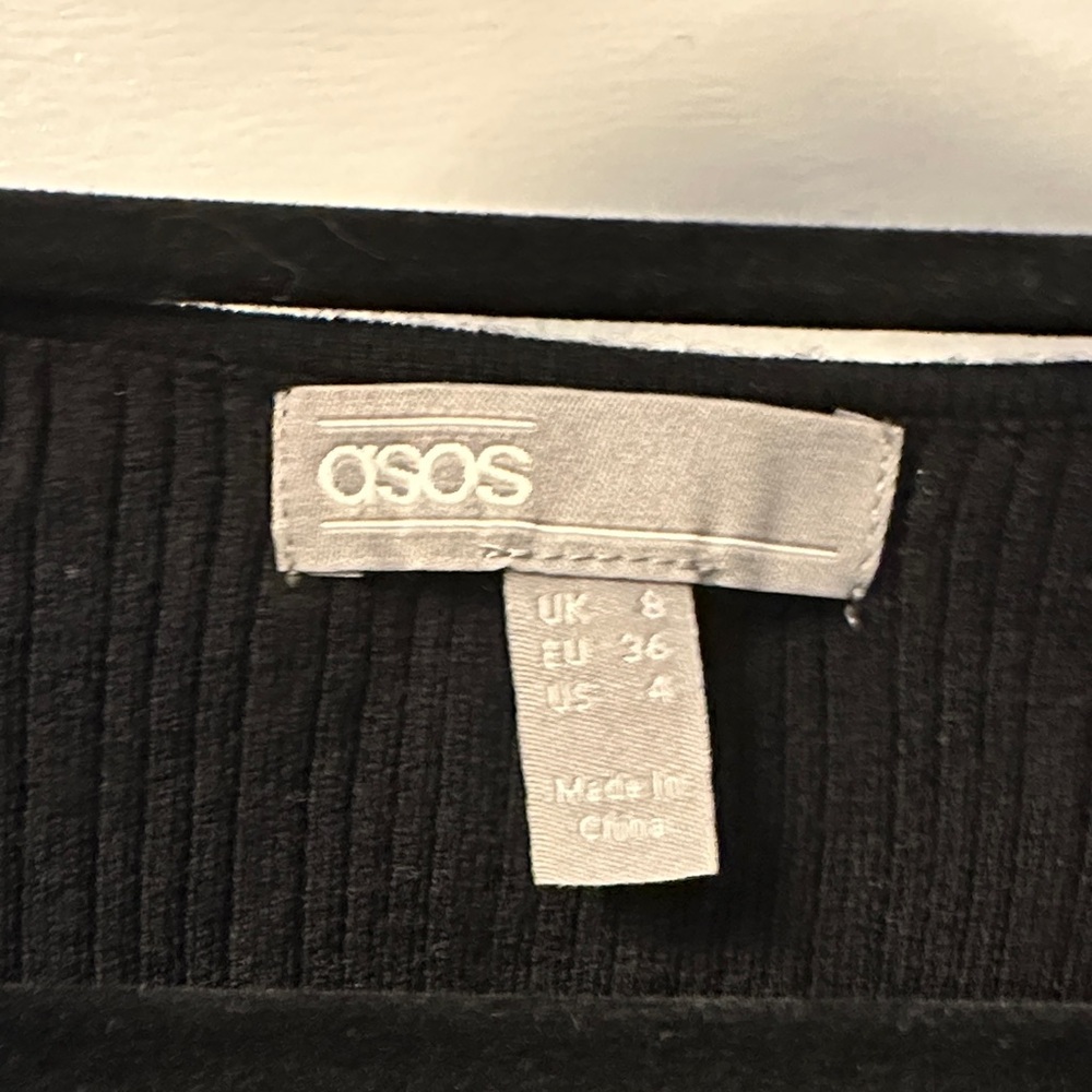 ASOS Black Ribbed Button Down Shirt - Picture 2 of 6